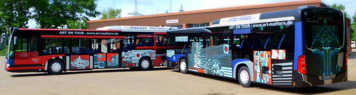 ART ON TOUR - Ansicht der Busse